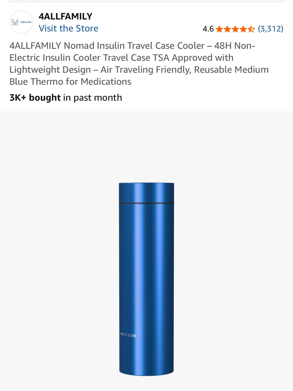 4ALLFAMILY Medicine Travel Cooler Bottle. Stainless steel. Pocket size. - Picture 3 of 7